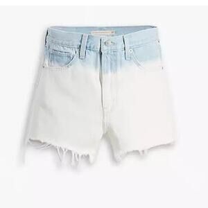 NEW Levi's Womens High Waisted Mom Shorts Cutoffs High Rise White, Blue Denim 33